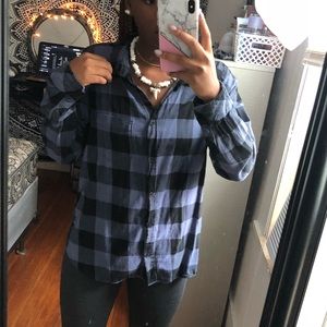 H&M Blue and Black Flannel